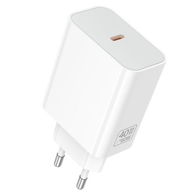 Мережевий зарядний пристрій BOROFONE BA109A Star single port PD40W charger (EU) White