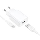 Мережевий зарядний пристрій BOROFONE BA110A Lemi single port charger set (Micro) (EU) White