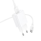 Мережевий зарядний пристрій BOROFONE BA110A Lemi single port charger set (Micro) (EU) White