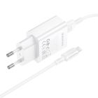 Мережевий зарядний пристрій BOROFONE BA110A Lemi single port charger set (Micro) (EU) White