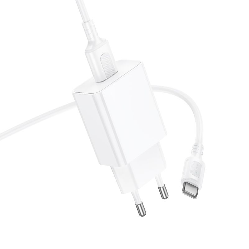 Мережевий зарядний пристрій BOROFONE BA110A Lemi single port charger set (Type-C) (EU) White