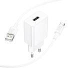 Мережевий зарядний пристрій BOROFONE BA110A Lemi single port charger set (Type-C) (EU) White