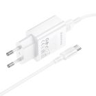Мережевий зарядний пристрій BOROFONE BA110A Lemi single port charger set (Type-C) (EU) White