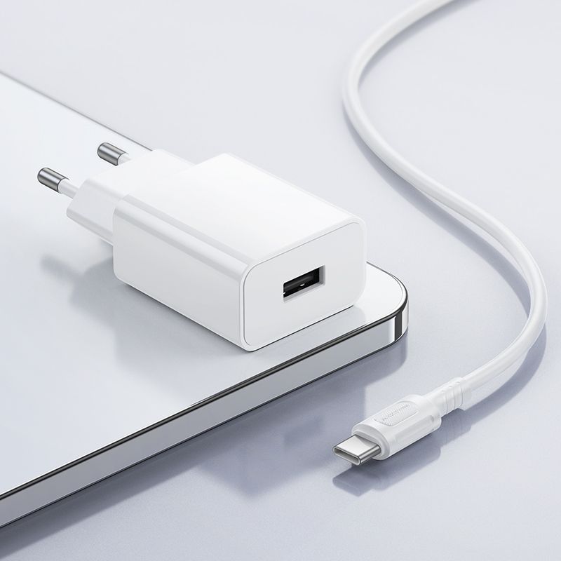 Мережевий зарядний пристрій BOROFONE BA110A Lemi single port charger set (Type-C) (EU) White