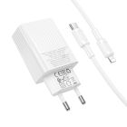Мережевий зарядний пристрійз кабелем BOROFONE BAS75A Source single port PD30W charger set (C to iP) (EU) White