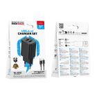 Мережевий зарядний пристрій BOROFONE BAS81A Star dual-port charger set (iP) (EU) Black