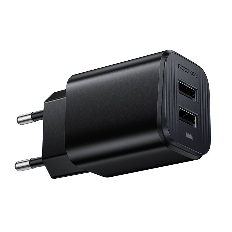 Мережевий зарядний пристрій BOROFONE BAS81A Star dual-port charger (EU) Black