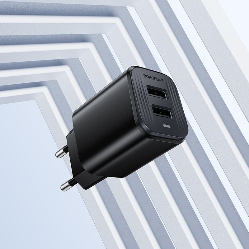 Мережевий зарядний пристрій BOROFONE BAS81A Star dual-port charger (EU) Black