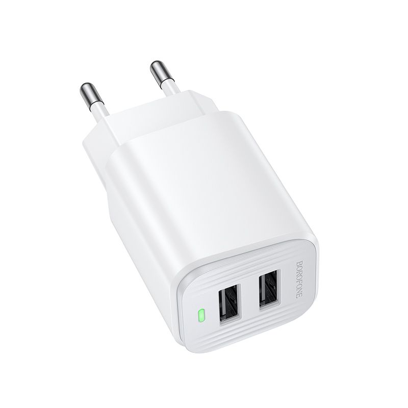 Мережевий зарядний пристрій BOROFONE BAS81A Star dual-port charger (EU) White