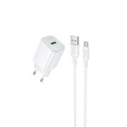 Мережевий зарядний пристрій BOROFONE BAS82A Star single port QC3.0 charger set (Micro) (EU) White