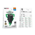 Мережевий зарядний пристрій з кабелем BOROFONE BAS82A Star single port QC3.0 charger set (Type-C) (EU) Black