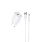 Мережевий зарядний пристрій BOROFONE BAS82A Star single port QC3.0 charger set (Type-C) (EU) White