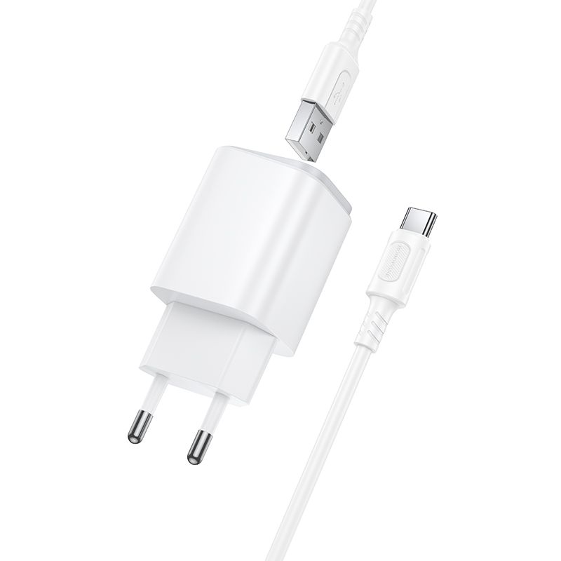 Мережевий зарядний пристрій BOROFONE BAS82A Star single port QC3.0 charger set (Type-C) (EU) White