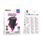 Мережевий зарядний пристрій з кабелем BOROFONE BAS83A Star PD20W+QC3.0 charger set (C to iP) (EU) Black