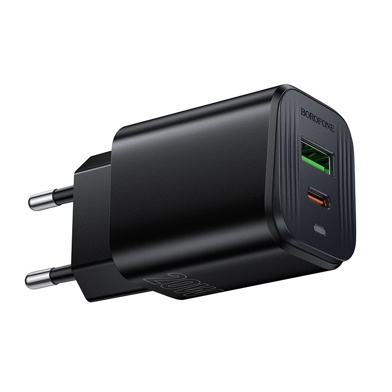 Мережевий зарядний пристрій BOROFONE BAS83A Star PD20W+QC3.0 charger (EU) Black