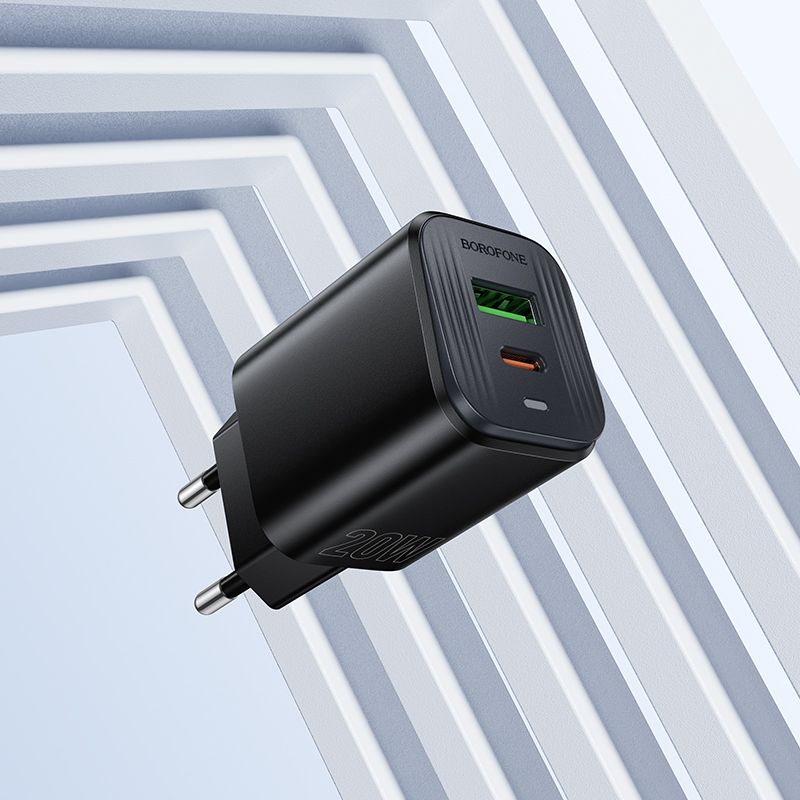 Мережевий зарядний пристрій BOROFONE BAS83A Star PD20W+QC3.0 charger (EU) Black