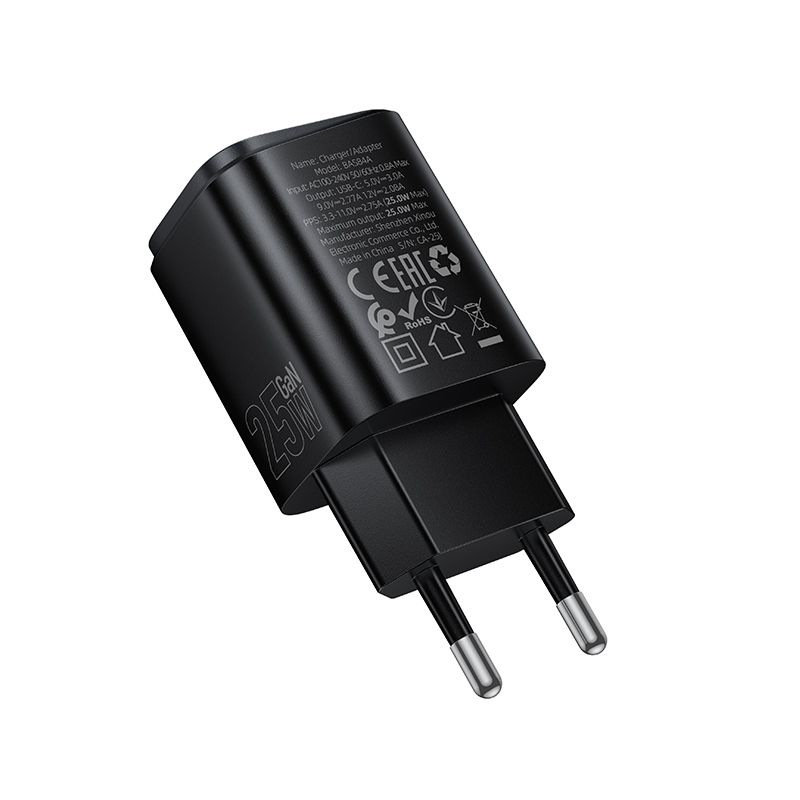 Мережевий зарядний пристрій BOROFONE BAS84A Star single port PD25W charger (EU) Black