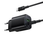 Мережевий зарядний пристрій BOROFONE BAS85A Star PD30W+QC3.0 charger set (C to C) (EU) Black