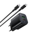 Мережевий зарядний пристрій BOROFONE BAS85A Star PD30W+QC3.0 charger set (C to C) (EU) Black