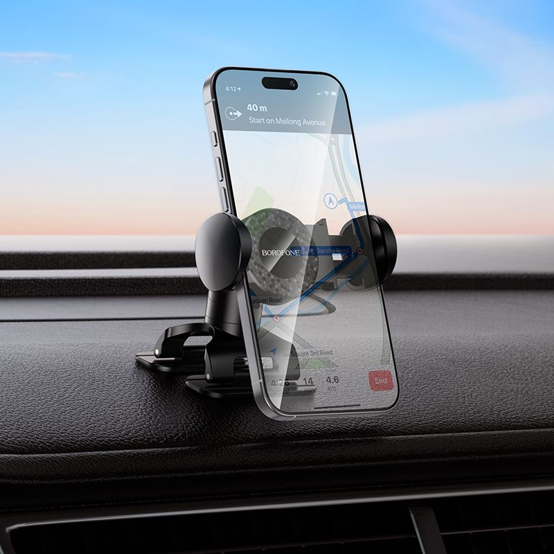 Автотримач для телефона BOROFONE BH142 Support pull clip car holder (center console) Black
