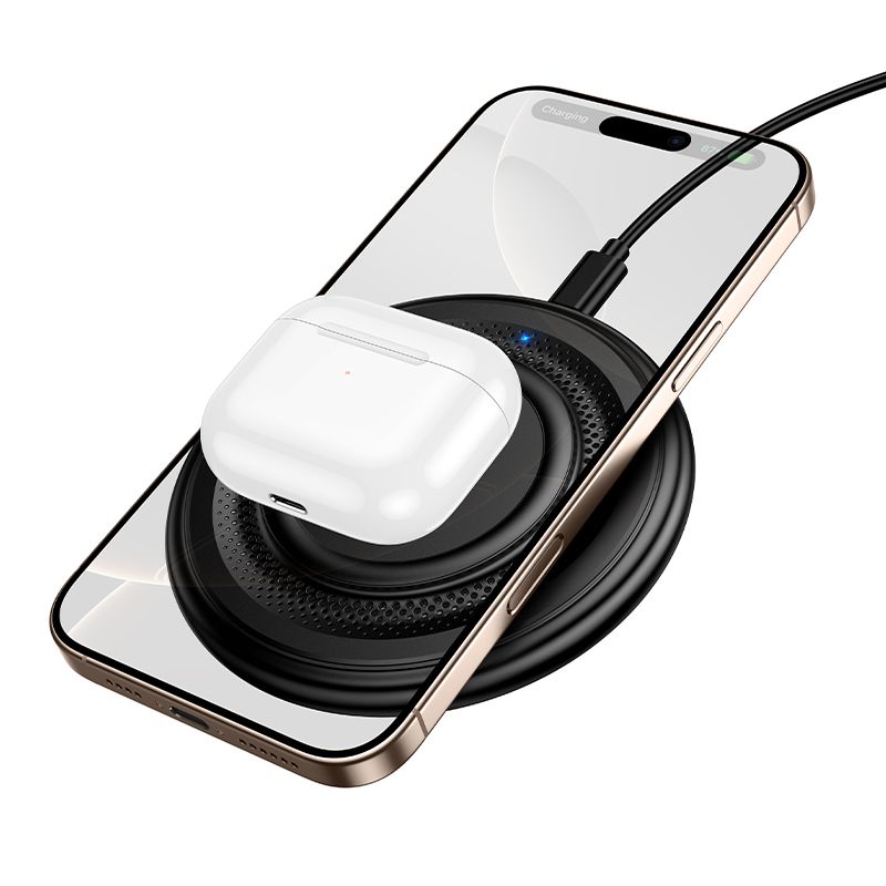 Бездротовий зарядний пристрій BOROFONE BQ40 Crown desktop wireless fast charger Black
