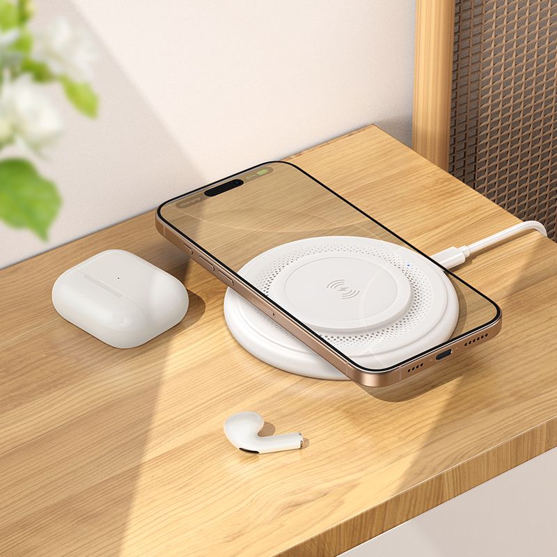 Бездротовий зарядний пристрій BOROFONE BQ40 Crown desktop wireless fast charger White