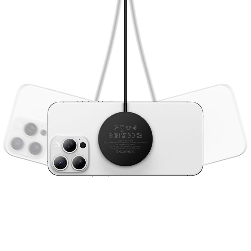 Бездротовий зарядний пристрій BOROFONE BQ41 Glory 3-in-1 magnetic wireless fast charging Black