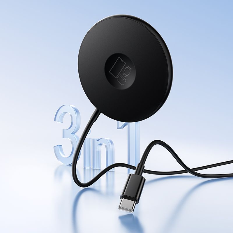 Бездротовий зарядний пристрій BOROFONE BQ41 Glory 3-in-1 magnetic wireless fast charging Black