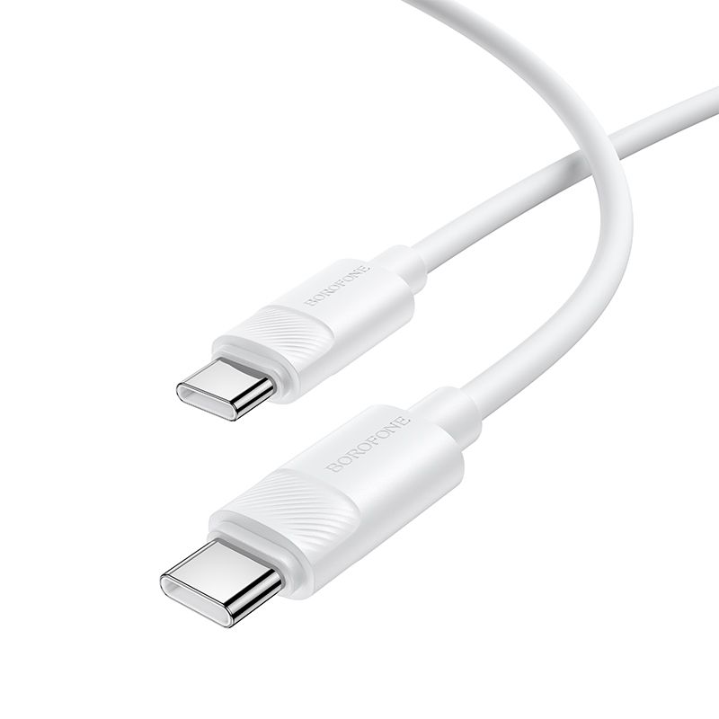 Кабель BOROFONE BX123 Leya 60W silicone charging data cable C to C White