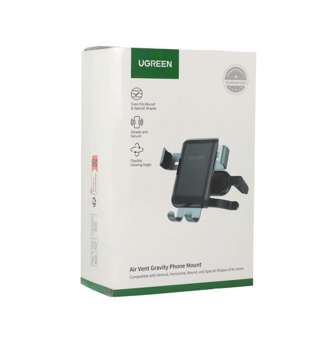 Автотримач для телефона UGREEN LP274 Gravity Phone Holder for Round Air Vent gray