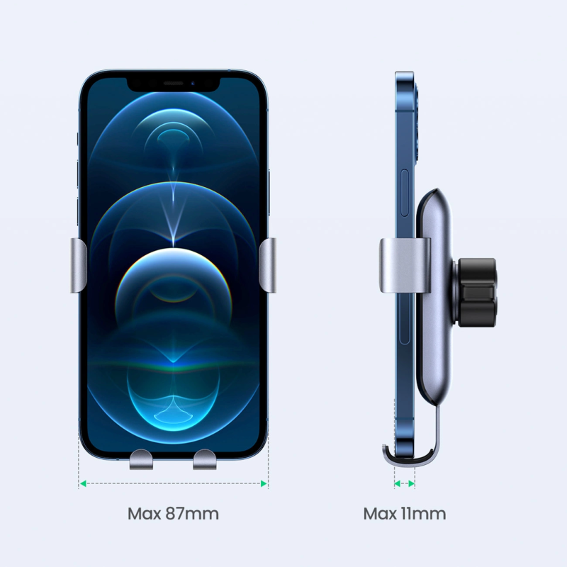 Автотримач для телефона UGREEN LP274 Gravity Phone Holder for Round Air Vent gray