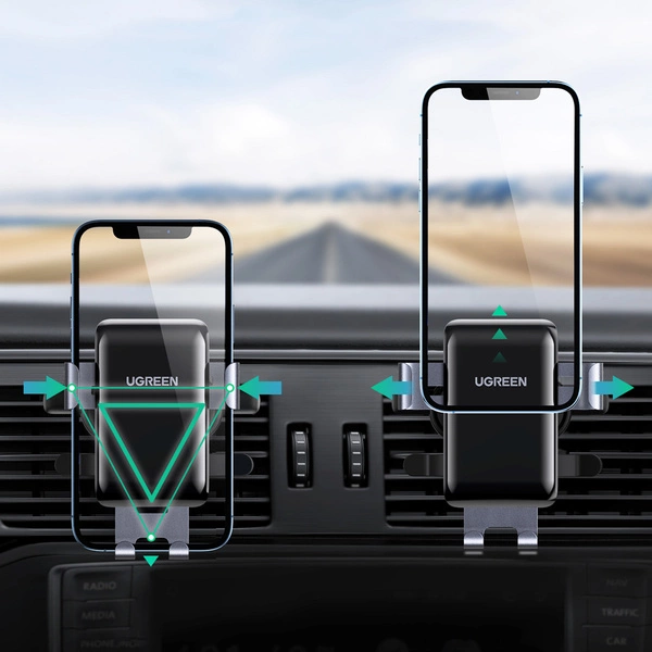 Автотримач для телефона UGREEN LP274 Gravity Phone Holder for Round Air Vent gray