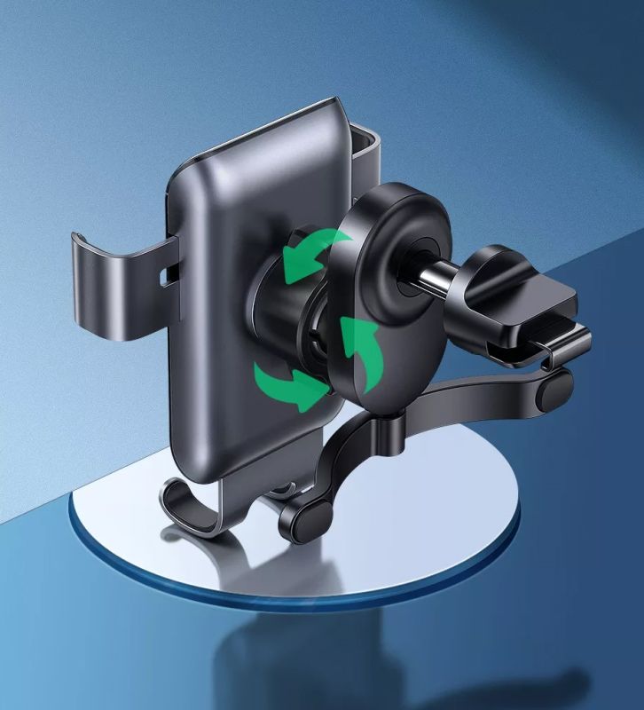 Автотримач для телефона UGREEN LP274 Gravity Phone Holder for Round Air Vent gray