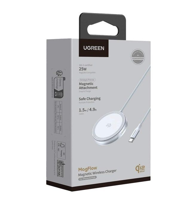 Бездротовий зарядний пристрій UGREEN W753 25W Magnetic Wireless Charger Starlight Blue
