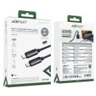 Кабель ACEFAST C19-03, Type-C to Type-C, 60W, 1.2m, Nylon Braid, Aluminum Alloy connectors, Black