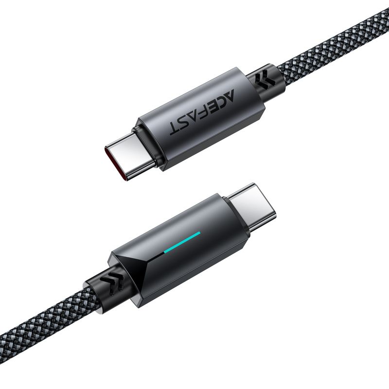 Кабель ACEFAST C19-03, Type-C to Type-C, 60W, 1.2m, Nylon Braid, Aluminum Alloy connectors, Black