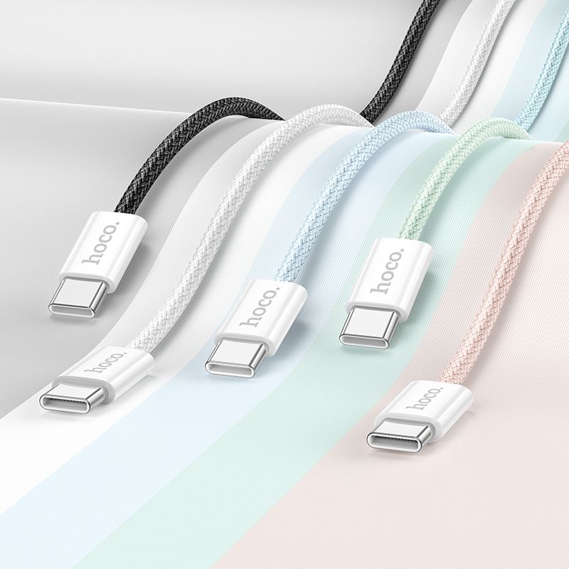 Кабель HOCO X104 Source 60W charging data cable Type-C to Type-C(L=1M) White