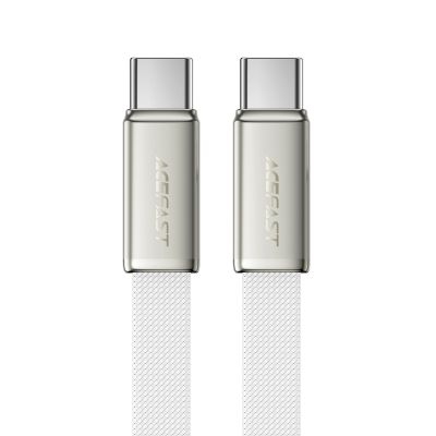 Кабель ACEFAST C24-03, Type-C to Type-C, 60W, 3A, 1.2m, Braided wire, Zinc alloy + TPE connectors, White