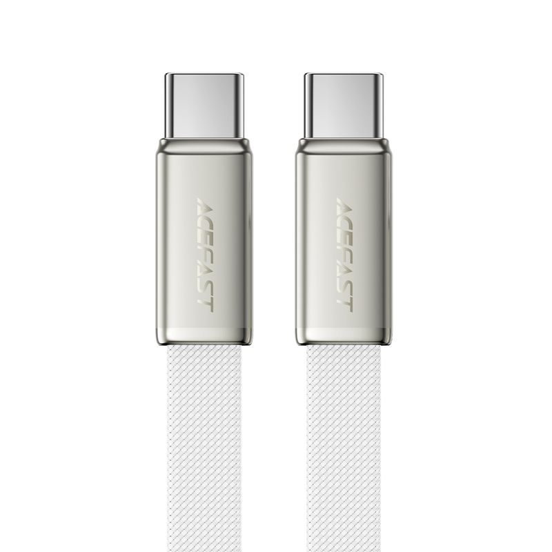 Кабель ACEFAST C24-03, Type-C to Type-C, 60W, 3A, 1.2m, Braided wire, Zinc alloy + TPE connectors, White