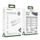 Кабель ACEFAST C24-03, Type-C to Type-C, 60W, 3A, 1.2m, Braided wire, Zinc alloy + TPE connectors, White