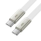 Кабель ACEFAST C24-03, Type-C to Type-C, 60W, 3A, 1.2m, Braided wire, Zinc alloy + TPE connectors, White