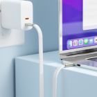 Кабель ACEFAST C24-03, Type-C to Type-C, 60W, 3A, 1.2m, Braided wire, Zinc alloy + TPE connectors, White