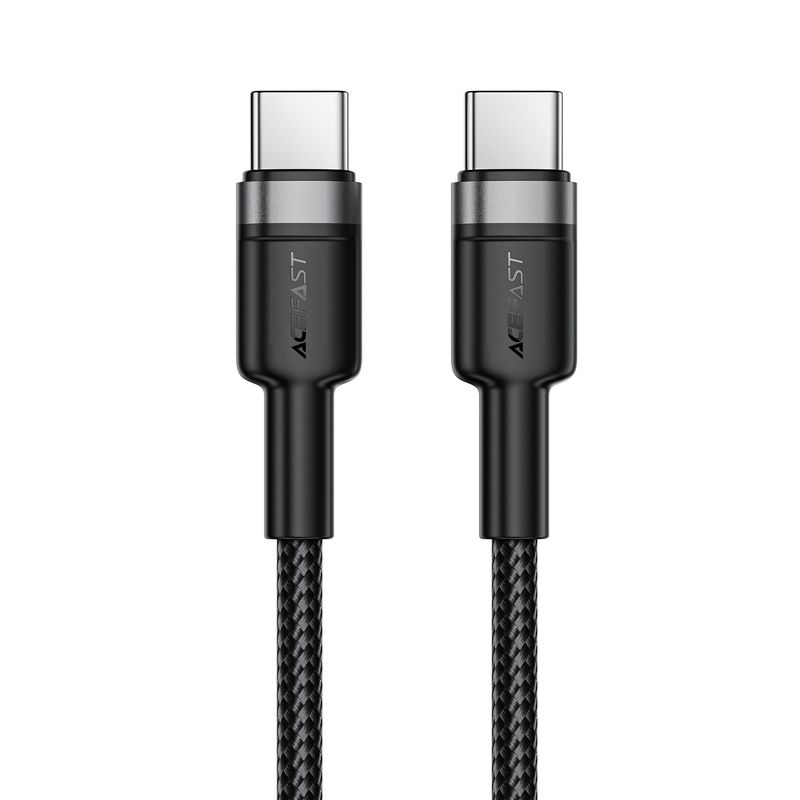 Кабель ACEFAST C22-03, Type-C to Type-C, 60W, 3A, 1.2m, Nylon Braid, Aluminum Alloy + TPE connectors, Black
