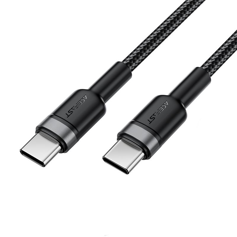 Кабель ACEFAST C22-03, Type-C to Type-C, 60W, 3A, 1.2m, Nylon Braid, Aluminum Alloy + TPE connectors, Black