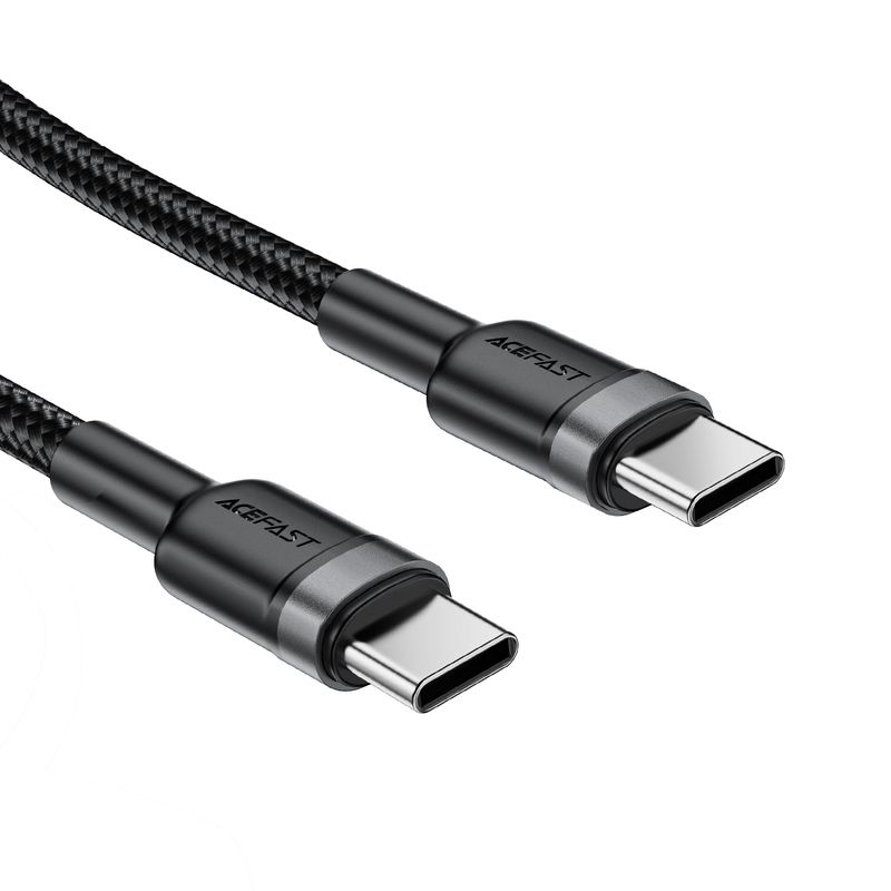 Кабель ACEFAST C22-03, Type-C to Type-C, 60W, 3A, 1.2m, Nylon Braid, Aluminum Alloy + TPE connectors, Black