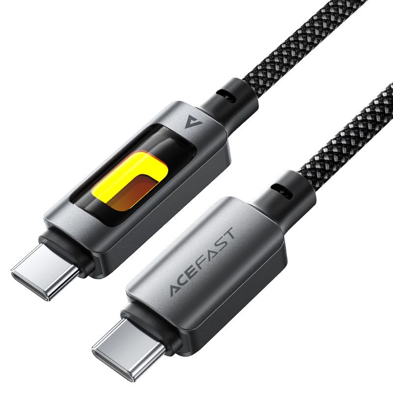 Кабель ACEFAST C21-03, Type-C to Type-C, 60W, 1.2m, Nylon, Aluminum Alloy connectors, Black