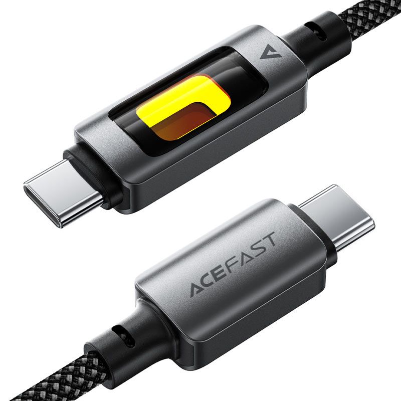 Кабель ACEFAST C21-03, Type-C to Type-C, 60W, 1.2m, Nylon, Aluminum Alloy connectors, Black