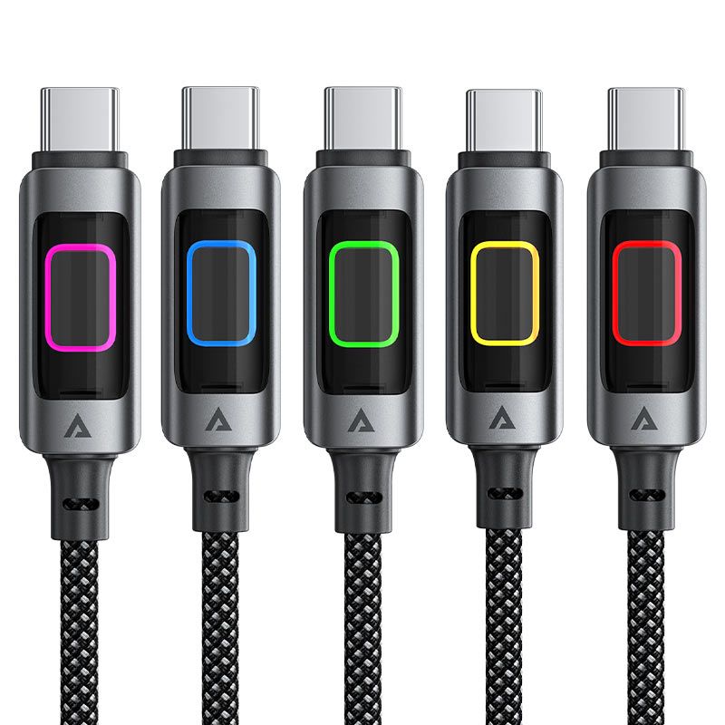Кабель ACEFAST C21-03, Type-C to Type-C, 60W, 1.2m, Nylon, Aluminum Alloy connectors, Black
