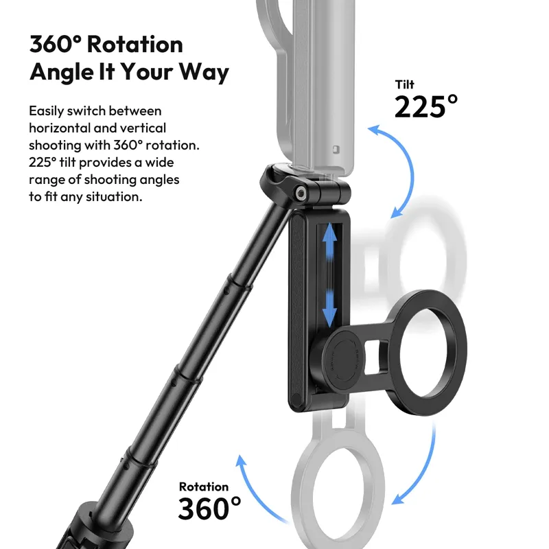 Селфі-монопод Ulanzi JJ03 3-in-1 Magnetic Phone Tripod with Remote Control Black