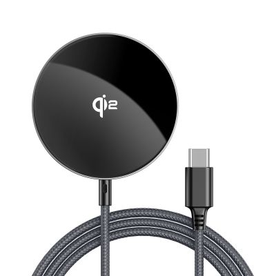 Бездротовий зарядний пристрій ACEFAST E24 QI2 desktop magnetic wireless charger with cable, Metal Gray